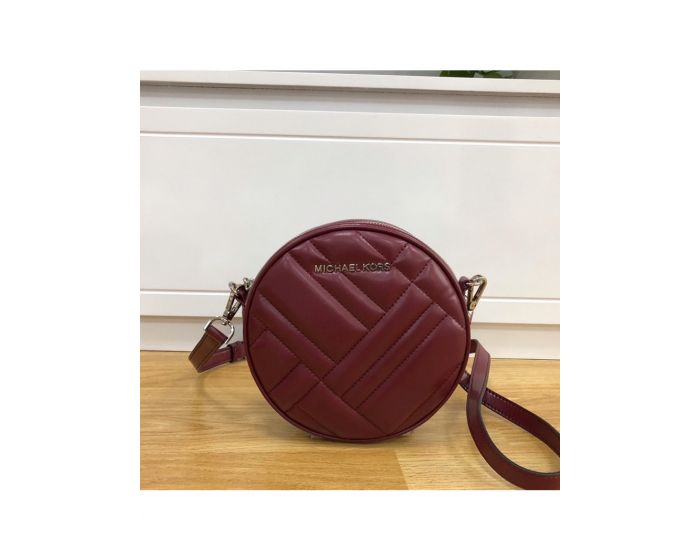 MICHAEL Michael Kors Outet Vivianne Canteen Quilted Leather CrossBody Bag Burgundy