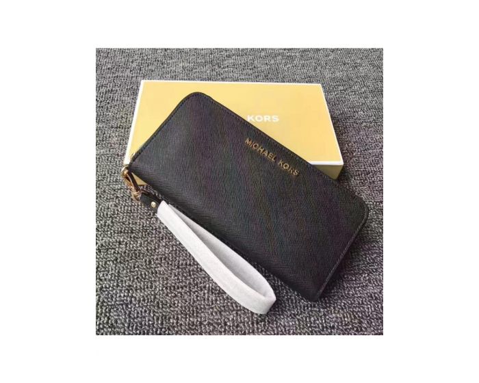 MICHAEL Michael Kors Outet Jet Set Saffiano Leather Continental Wallet Black