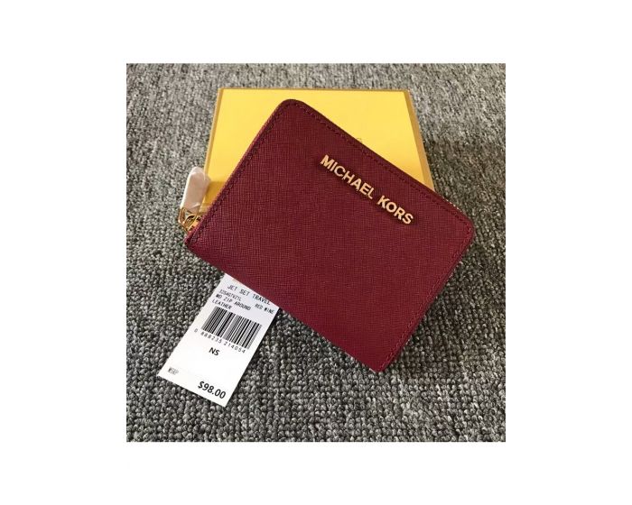 MICHAEL Michael Kors Outet Jet Set Medium Travel Zip-Around Wallet Burgundy