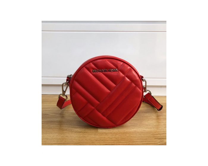 MICHAEL Michael Kors Outet Vivianne Canteen Quilted Leather CrossBody Bag Red