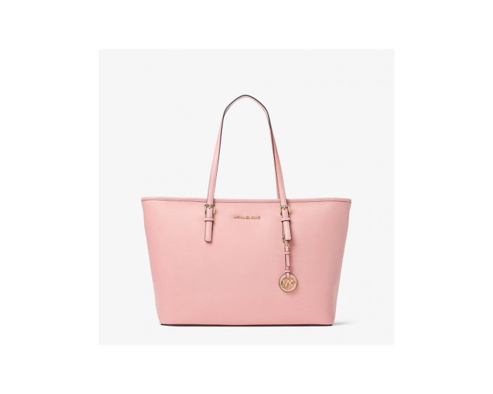 MICHAEL Michael Kors Outet Jet Set Travel Large Saffiano Leather Top-Zip Tote Pink